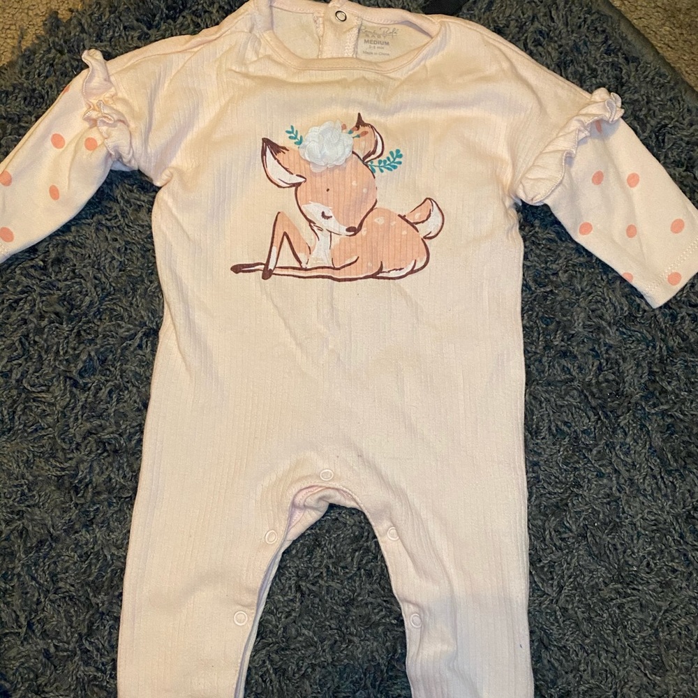 3-6 month coral jumpsuit